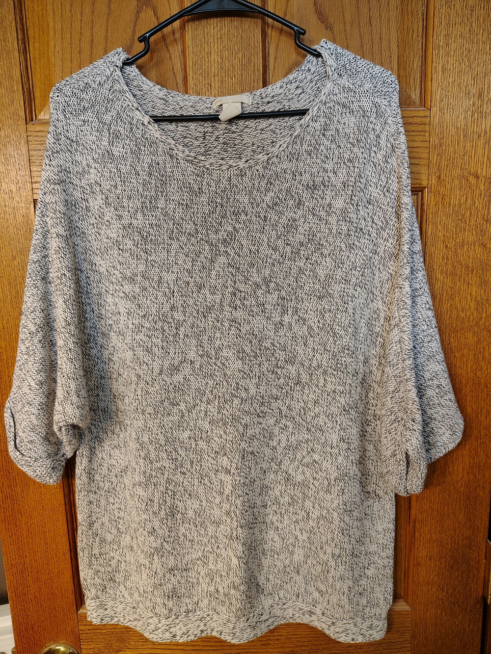 H&M Women's grey heathered cotton blend slouchy Sweater